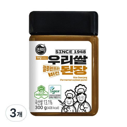 진미 글루텐프리 우리쌀 된장, 300g, 3개