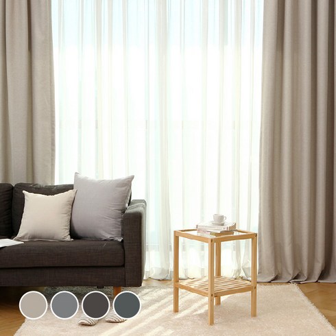 타카타카 브랜디 린넨 암막 커튼 긴창형 2p