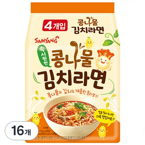 어라어라어묵라면 - 삼양 콩나물김치라면 115g, 16개