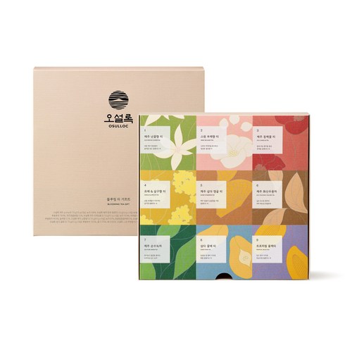 2023년 가성비 최고 집들이선물 - 오설록 블루밍 티 선물 세트, 티백 9종 x 5p + 쇼핑백, 1세트