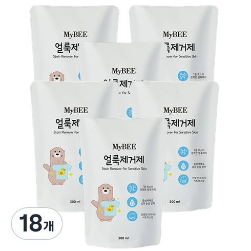 마이비 자연품은 얼룩제거제 리필 유아 세제, 300ml, 18개