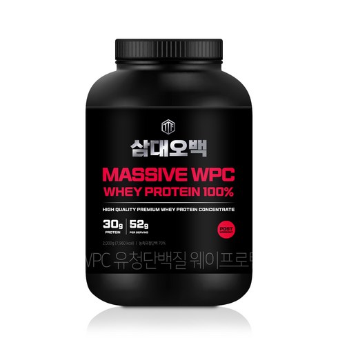 삼대오백 메시브 WPC 프로틴 웨이 100% 초코맛, 2kg, 1개
