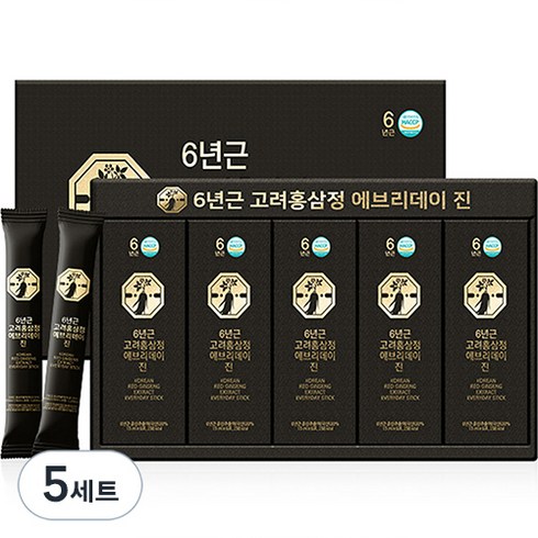 자연허브 6년근 고려홍삼정 에브리데이 진 홍삼스틱 30p + 쇼핑백, 450g, 5세트