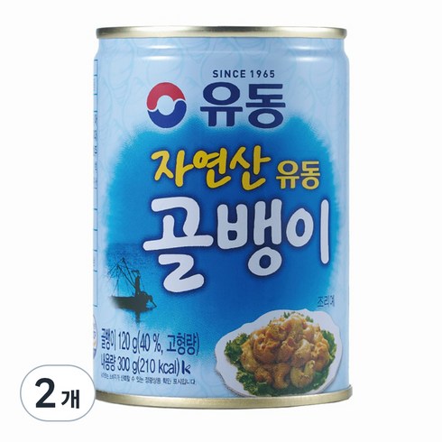 유동골뱅이 - 유동 자연산 골뱅이 통조림, 300g, 2개