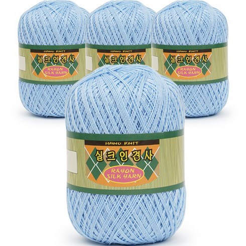 필립섬유 쎄비 실크 인견사 뜨개실 90g x 4p, 813 파스텔하늘, 4개