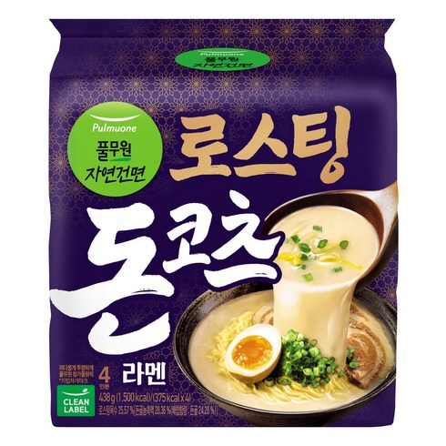 된장라면 - 풀무원 로스팅 돈코츠 라멘 109.5g, 4개