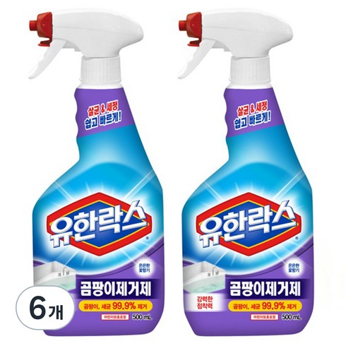 1+1곰팡이제거제 - 유한양행 유한락스 곰팡이제거제, 500ml, 6개