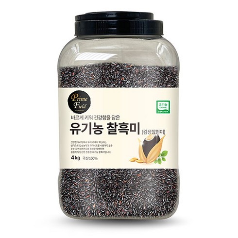 Prime Field 유기농 찰흑미 (검정찰현미), 4kg, 1개