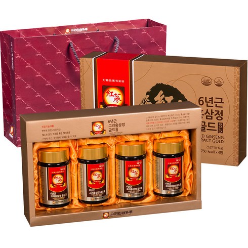 고려인삼유통 6년근 고려홍삼정 GOLD + 쇼핑백, 1kg, 1개