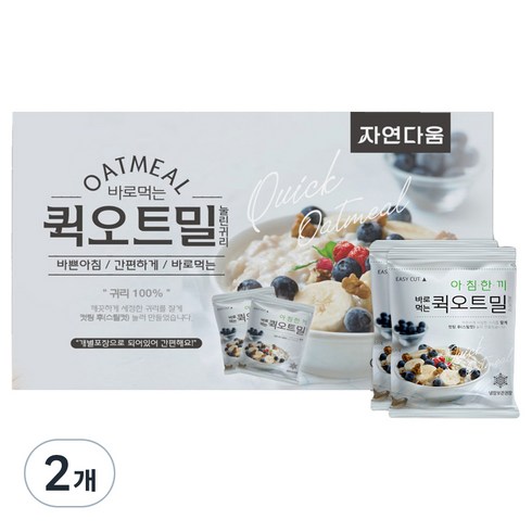 자연다움 바로 먹는 퀵오트밀, 2kg, 2개