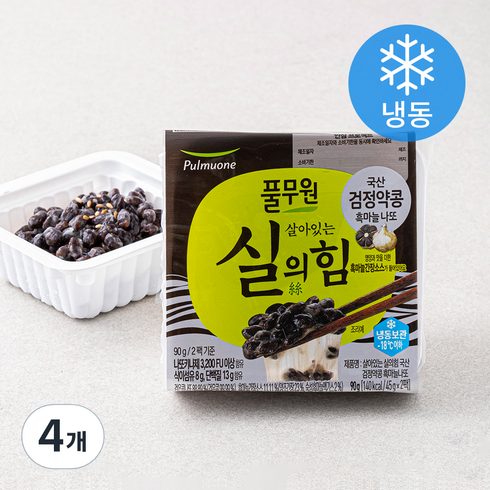 풀무원 국내산 검정약콩 흑마늘 나또 (냉동), 45g, 4개