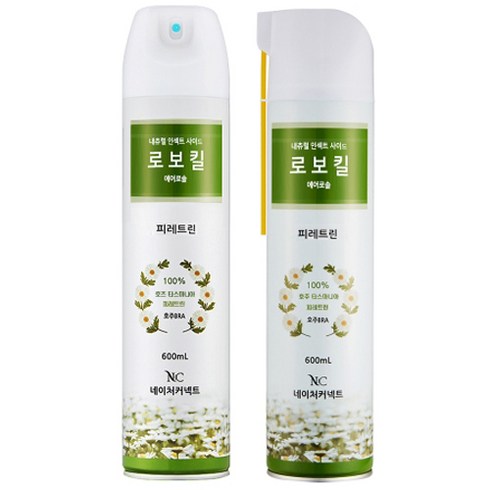 먼지다듬이퇴치 - 네이처커넥트 로보킬 대롱형 600ml + 일반형 살충제 600ml, 1개, 1세트