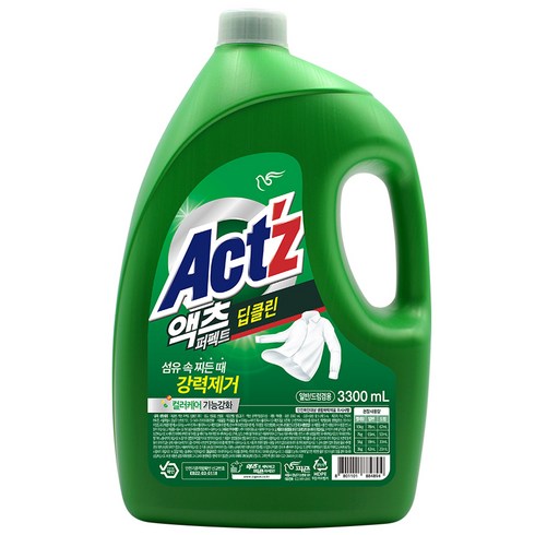 액츠 퍼펙트 딥클린 액상세제 본품, 3.3L, 1개