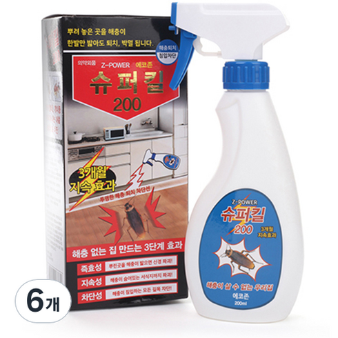 슈퍼킬200 바퀴벌레 퇴치약, 200ml, 6개