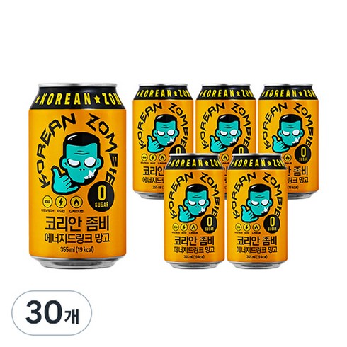 코리아리테일 - 코리안좀비 에너지드링크 망고, 355ml, 30개