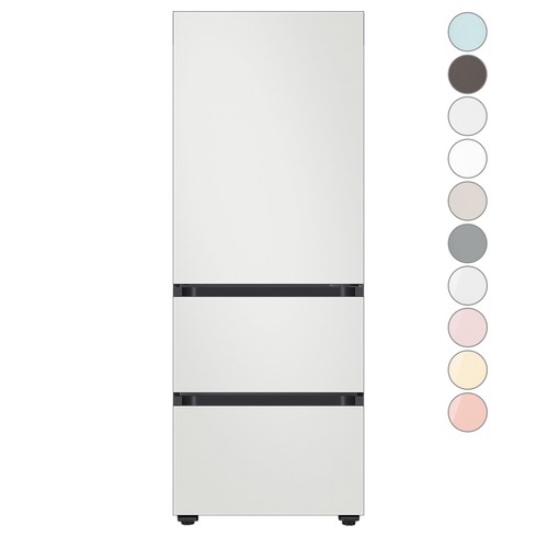 [색상선택형] 삼성전자 비스포크 김치플러스 3도어 키친핏 냉장고 313L 방문설치, 코타화이트+코타화이트, RQ33C74C3AP
