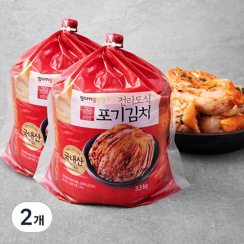 곰곰 전라도식 포기김치 (냉장), 3.3kg, 2개