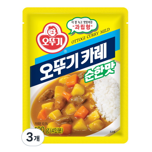 오뚜기 카레 과립형 순한맛, 100g, 3개