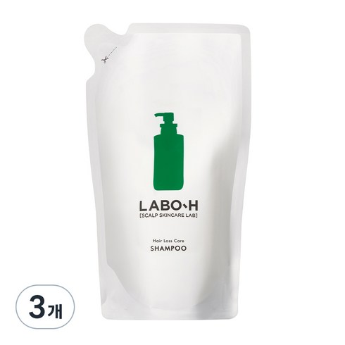 라보에이치 두피강화 클리닉 탈모증상완화 약산성 샴푸 리필팩, 400ml, 3개