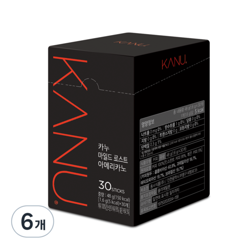 카누 다크 로스트 아메리카노, 1.6g, 30개입, 6개
