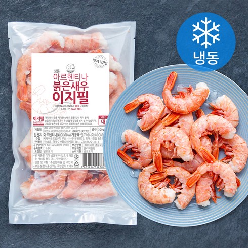 바이킹스워프 아르헨티나 자연산 홍새우  400g x 4팩  - 바다몰 자연산 아르헨티나 붉은새우 이지필 (냉동), 300g(대), 1봉