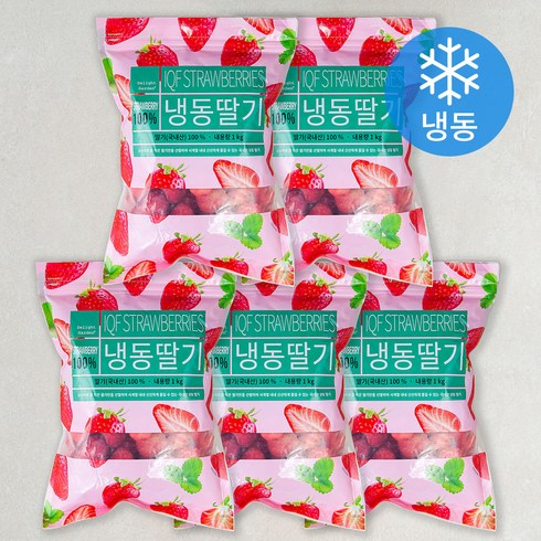 딸기 - 딜라잇가든 국산 딸기 (냉동), 1kg, 5개