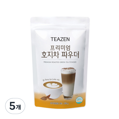 호진지호 - 티젠 프피미엄 호지차 파우더, 500g, 1개입, 5개