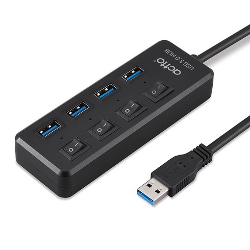 엑토 스피드업 USB 3.0 4포트 허브 HUB-33, 블랙