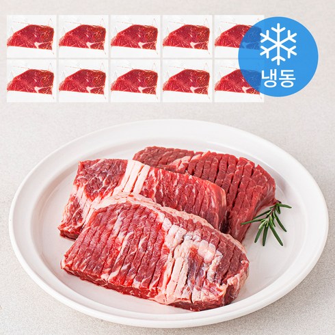 한우먹는날한우스테이크 150g x 10팩 - 근육꼬기 설도 스테이크 칼집 (냉동), 10개, 150g