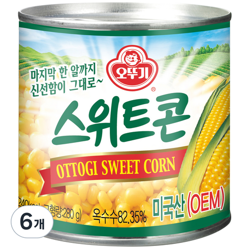 옥수수캔 - 오뚜기 스위트콘 통조림, 340g, 6개