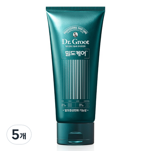 닥터그루트 밀도케어 탈모증상완화 고농축 트리트먼트 바질향, 300ml, 5개