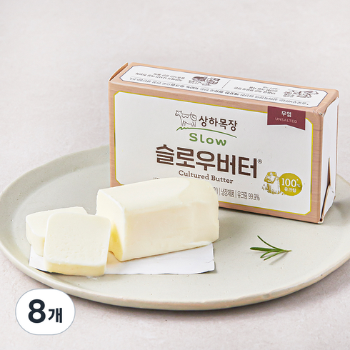 상하목장 슬로우 무염버터, 100g, 8개