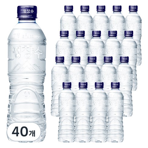 생수 500ml 40개 - 강원 평창수 무라벨, 500ml, 40개