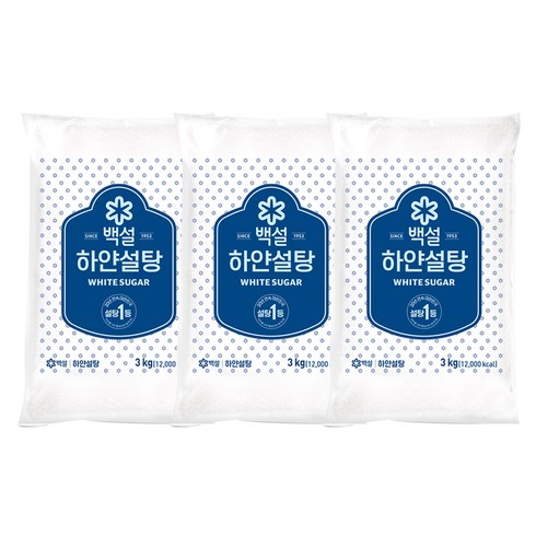백설탕3kg - 백설 하얀설탕, 3kg, 3개