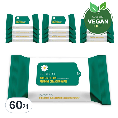 올담미인 여성 청결 물티슈 휴대형, 20매, 60개