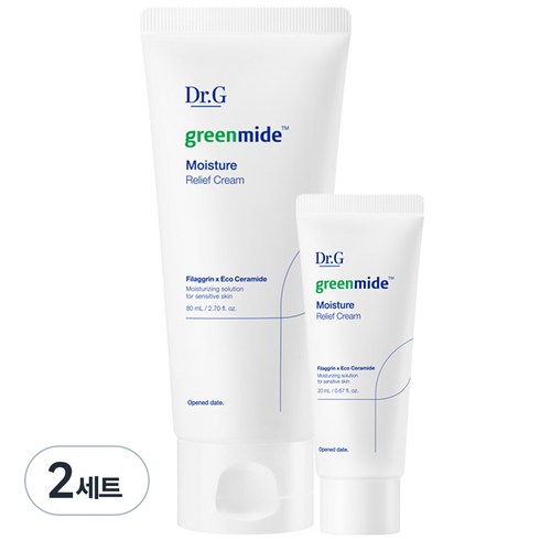 닥터지 그린마이드 모이스처 릴리프 크림 80ml + 20ml 세트, 2세트