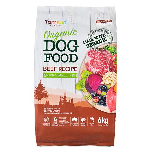 탐사 전연령 6FREE 강아지 사료, 소고기, 6kg, 1개
