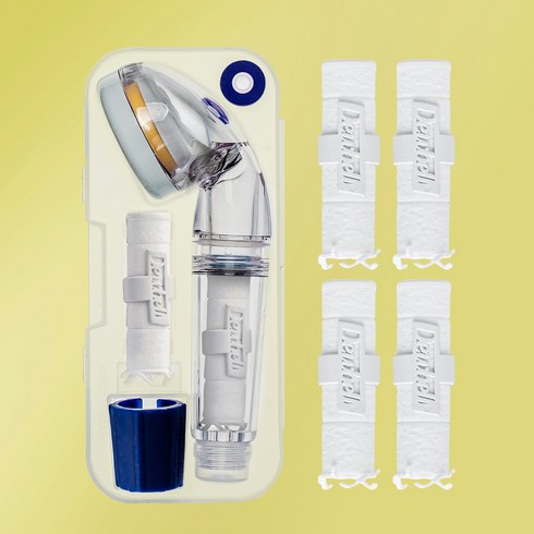 듀벨 여행용 샤워기 비타민 필터 세트 + 세디먼트 필터 4p, 1개, 시트러스레몬