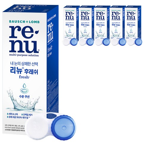 바슈롬 리뉴 후레쉬 + 렌즈케이스, 500ml, 6개