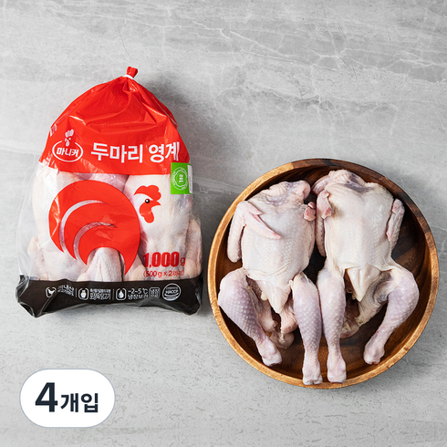 삼계닭 - 마니커 1등급 두마리 영계 6호 (냉장), 500g, 4개입