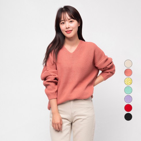 2023년 가성비 최고 여성티셔츠 - 캐럿 여성용 브이넥 롱 스웨터