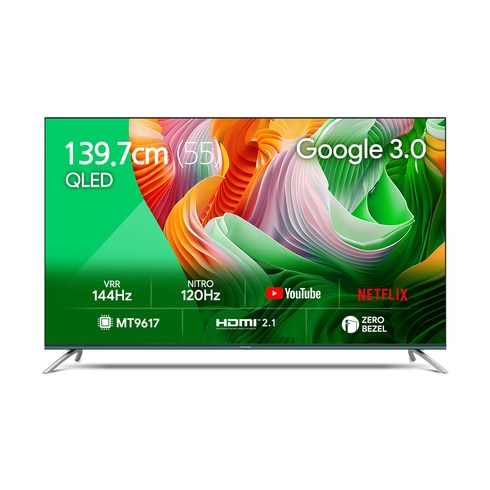 더함tv - 더함 4K UHD QLED 스마트 55 144Hz 돌비 AI 구글3.0 게이밍 TV, 139cm(55인치), UA551QLED SMART CINEMA60 24C1, 고객직접설치