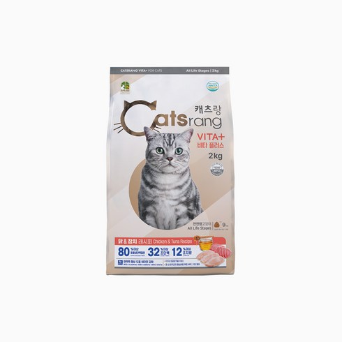 고양이사료 - 캐츠랑 전연령 고양이 비타플러스 건식사료, 2kg, 1개, 닭+참치