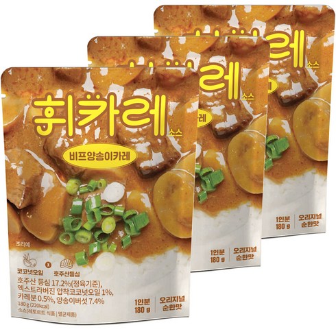 혼카레 - 돌아온 한남동 휘카레 순한맛, 180g, 3개