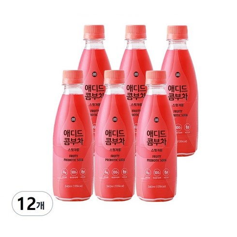 애디드 콤부차 스윗자몽, 340ml, 12개