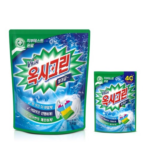 표백제 - 옥시크린 분말형 표백제 3kg + 200g 세트, 1세트