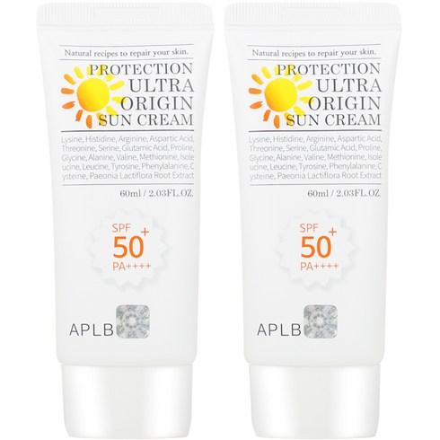 에이플비 프로텍션 울트라 오리진 선크림 SPF50+ PA++++, 60ml, 2개