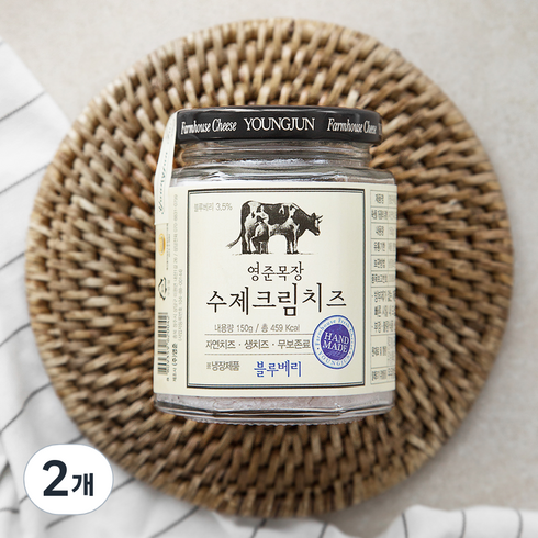 영준목장 수제크림치즈 블루베리, 150g, 2개