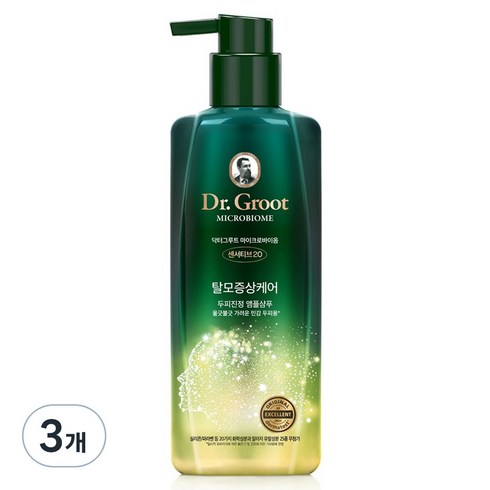 닥터그루트 마이크로바이옴 센서티브20 두피진정 탈모기능성 앰플 샴푸, 400ml, 3개