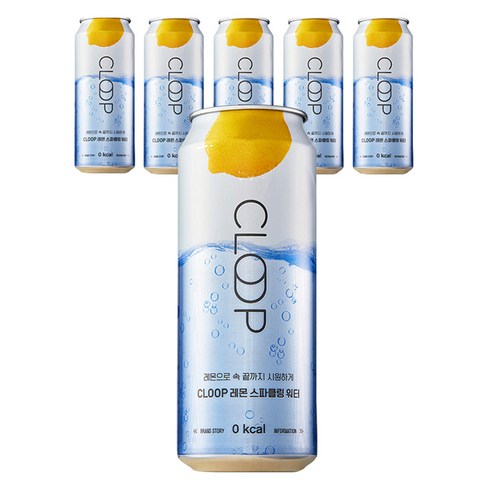 클룹 레몬 스파클링 워터, 6개, 500ml